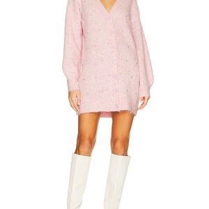 MAJORELLE Light Pink Knit Mini Dress